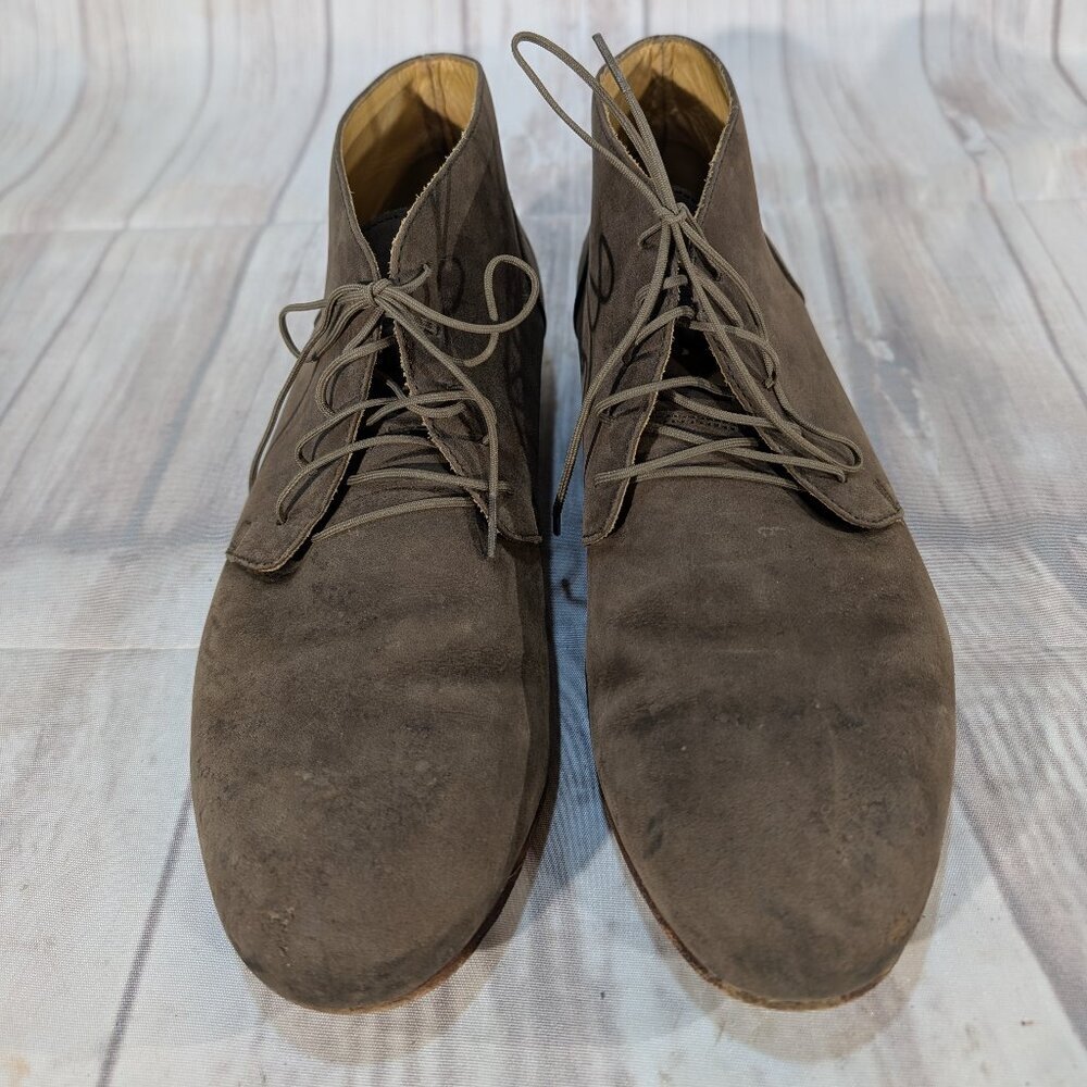 Nisolo Men's Khaki Green Suede Lace Up Everyday Chukka Boot Size 9.5